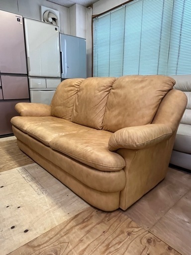 激安販売!! 輸入家具 3人掛け ソファ 本革 イタリア レザーソファ 