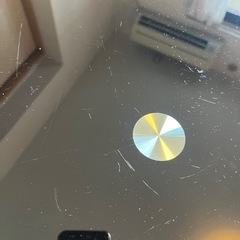 ガラス製デスク　椅子セットの画像
