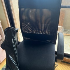 ガラス製デスク　椅子セットの画像