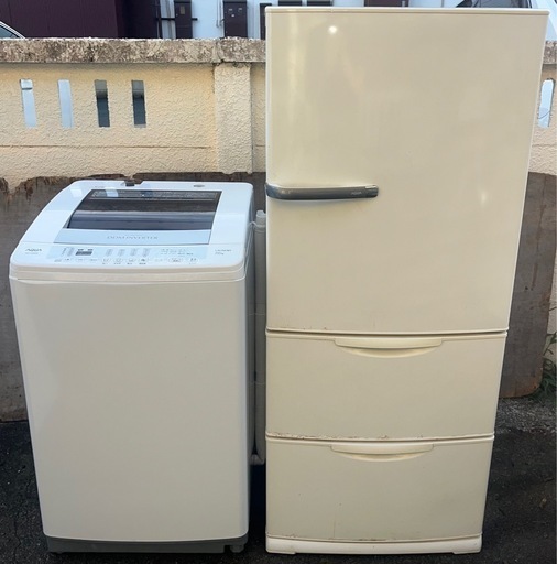 配達設置無料 特価 アクア大型3ドア冷凍冷蔵庫 アクア 洗濯機 7kg セット