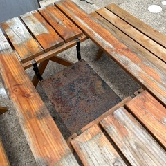 屋外用 テーブル ベンチ セット BBQ 木製 の画像