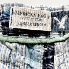 AMERICAN EAGLE アメリカンイーグル　パッチワークチェック柄 ハーフパンツショートパンツ　28インチの画像