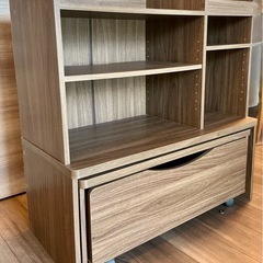 【譲ります7/27まで】学習用ランドセルラック 木製キャビネット 引き出し デスクの画像