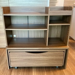【譲ります7/27まで】学習用ランドセルラック 木製キャビネット 引き出し デスクの画像