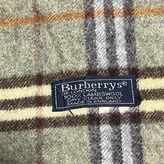 Burberry's　ウール素材　チェック柄マフラー　フリンジ付きの画像