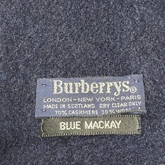 Burberry's　ウール素材　チェック柄マフラー　フリンジ付きの画像
