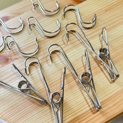無印良品 ポリプロピレンケース、はさめるフック、横ブレしにくいS字フックの画像