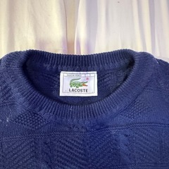 【美品】Lacoste クルーネック コットン セーター  Lの画像