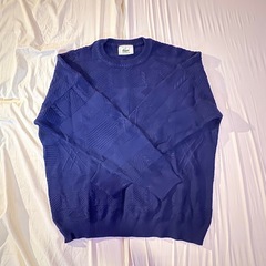 【美品】Lacoste クルーネック コットン セーター  Lの画像
