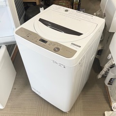 【超美品‼️】シャープ 2021年製 6.0kg全自動洗濯機 穴なしステンレス槽 抗菌･防カビ ブラウン♪の画像