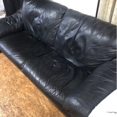 激安 高級 イタリア ナッツジ 本革ソファー 2.5シーター レザー クリーニング済みの画像