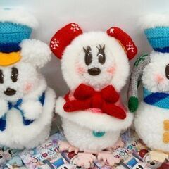 タグ付未使用 ぬいぐるみバッジ 3体セット ミッキー ミニー プルート スノースノー ディズニー・クリスマス 2018　ぬいば ディズニーリゾート ☆ PayPay(ペイペイ)決済可能 ☆ 札幌市 豊平区 平岸 平岸店の画像