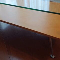  ガラス天板 ローテーブル 収納付き テーブルの画像