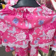 《尼崎市/リサイクルショップドリーム次屋店》★ジモティー割引有★子供用甚平 90cm 花柄フリル ピンク 中古品 ☆尼崎市若王寺☆の画像