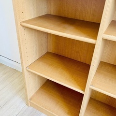 ナチュラル木目の収納棚｜幅85×奥行30×高さ90｜高さ調整OK・しっかり安定の画像