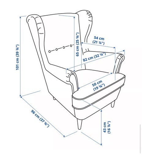 IKEA 1人掛けソファー　千鳥柄