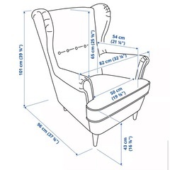 IKEA 1人掛けソファー　千鳥柄の画像
