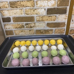 カラフルお豆腐みたらし団子🍡作り親子教室の画像