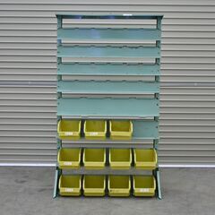 ≪zyt2338ジ限≫ TRUSCO/トラスコ中山 重量コンテナラック 幅90cm 現状品 ① パーツコンテナ/ネジ箱/工具箱/整備工場/ガレージ/DIY/収納/自動車/バイク 70718-05の画像