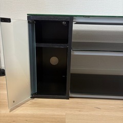 テレビ台（ブラック/ガラス製天板）の画像