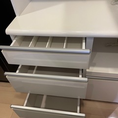 ニトリ　食器棚　キッチンボード　クロード 90KB WHの画像