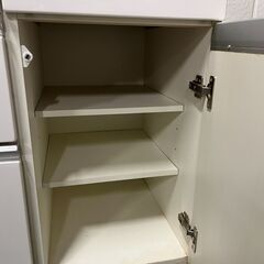 NITORI ニトリ 木製 食器棚 キッチン収納 ホワイト 幅80cm×奥行51cm×高さ87cm の画像