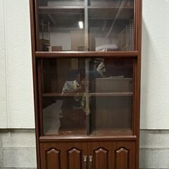 創愛ファニチュア 木製 収納棚 本棚 飾り棚 食器棚 幅74cm×奥行30cm×高さ179cmの画像