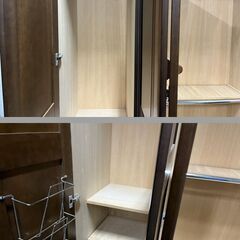 間瀬木工 木製 ワードローブ 洋服タンス 大型 3枚扉 天然木 全国家具工業連合会 幅133cm×奥行60cm×高さ194cm の画像