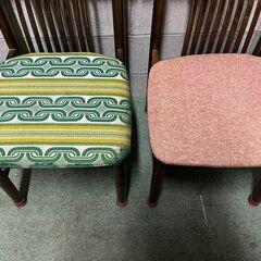 木製 ダイニングチェア 2脚セット 昭和レトロ 幅44cm×奥行48cm×高さ84cm（座高42cm）の画像