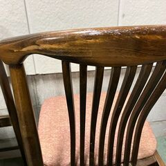 木製 ダイニングチェア 2脚セット 昭和レトロ 幅44cm×奥行48cm×高さ84cm（座高42cm）の画像