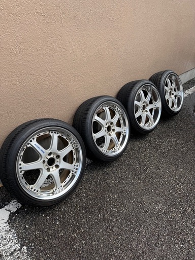 【引取限定】RAYS VOLK GT-7 8J 9J 18インチ  タイヤ付 レイズ　深リム