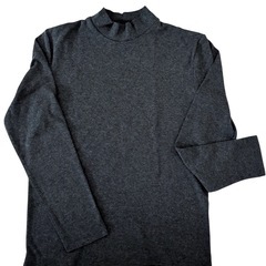 aquagarage レディース ハイネック 長袖 Tシャツ ピーチ起毛 スムースカットソー M  グレー の画像