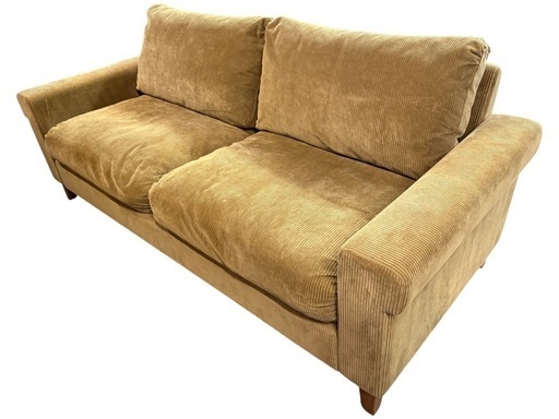 NO.2526 TRUCK FURNITURE トラックファニチャー FKソファ 3人掛け ソファ コーデュロイ 家具 中古