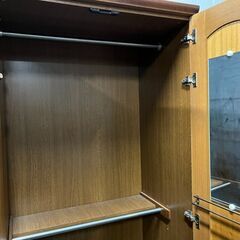 古賀清木工 木製 大型 ワードローブ 洋服タンス 3枚扉 全国家具工業連合会 幅130cm×奥行58cm×高さ198cm の画像