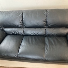 ニトリ 3人用ソファー (Nシールド ビット3KD BK）の画像