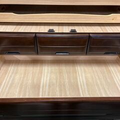 間瀬木工 木製 大型 和箪笥 整理箪笥 洋タンス 6段引出 チェスト 全国家具工業連合会 幅114cm×奥行60cm×高さ195cmの画像
