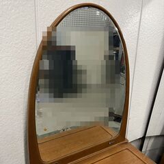 OTSUKA 木製 ドレッサー 椅子（収納）付 天板のガラス板無 幅74cm×奥行40cm×高さ161cm の画像