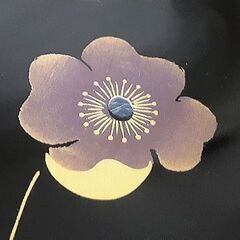 未使用【会津塗 溜塗 天京鉢 尺二 美人草】約36cm 菓子鉢 菓子皿 喰籠 食籠 会津漆器 会津工芸品 札幌 北２０条店の画像