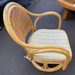店頭引き渡し 中古 藤 椅子 チェア イス アンティーク レトロ 家具の画像