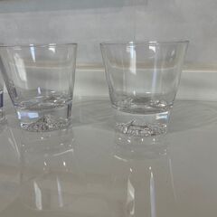 新品☆未使用　廃盤レア☆ガラス製ウィスキーグラス『山』３個セットの画像
