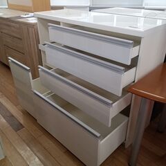 ★リユースのサカイつくば店★TK5928 パモウナ レンジ台 ホワイト H102×D45×W120 クリーニング済みの画像
