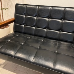 カリモク60 Kチェア　2シーター　ブラック　の画像