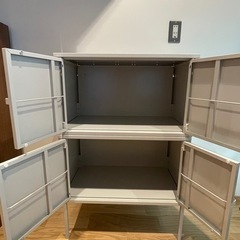 キャビネット 収納棚  グレー　2個セットの画像
