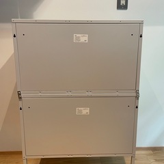 キャビネット 収納棚  グレー　2個セットの画像