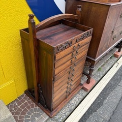 アンティーク　10段引出し　ヴィンテージ　収納　棚の画像