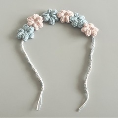 赤ちゃん用　ヘッドドレス/ヘアアクセサリー/オーガニックコットン/綿100%/ハンドメイド/ベビー用品の画像