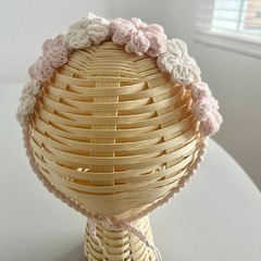 赤ちゃん用　ヘッドドレス/ヘアアクセサリー/オーガニックコットン/綿100%/ハンドメイド/ベビー用品の画像