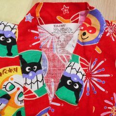 アンパンマンの甚平（子供用　サイズ９０　赤）の画像