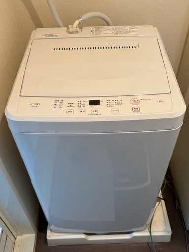 ヤマダ RORO 洗濯機　YWM-T60L 6.0kg  2025年製　高年式　ヤマダ電機　美品