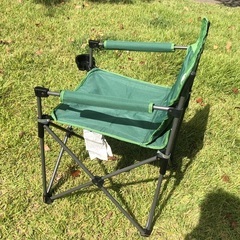（取引中）Coleman カップホルダー付きスリムチェア　椅子　キャンプ用品　アウトドア　コールマンの画像